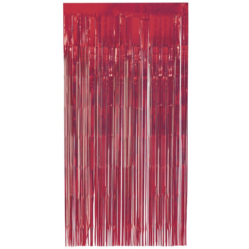 Ruby Red Foil Fringe Door Curtain 1m x 2m
