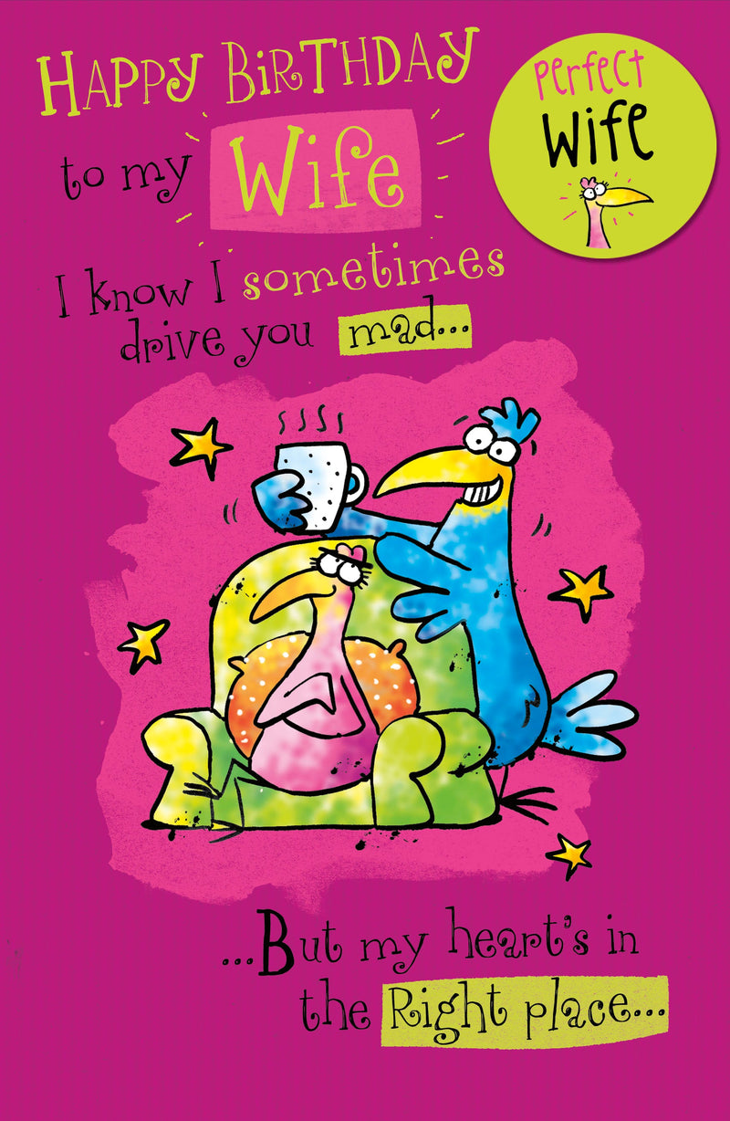 Hanson | Birthday Card Wife Hum | Happy Birthday Gifts | Her, Girls, Women | With Envelope