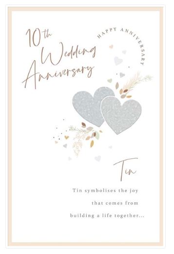 Gibson | Anniversary Wedding 10th - Tin Anniversary | Card and Gift | With Envelope