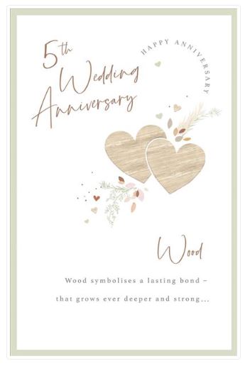 Gibson | Anniversary Wedding 5th - Wood Anniversary | Card and Gift | With Envelope