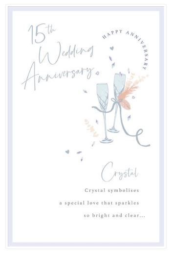 Gibson | Anniversary Wedding 15th - Crystal Anniversary | Card and Gift | With Envelope