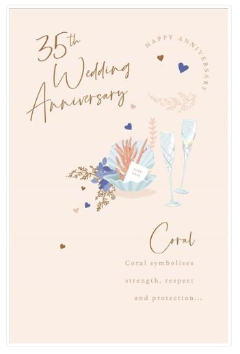 Gibson | Anniversary Wedding 35th - Coral Anniversary | Card and Gift | With Envelope