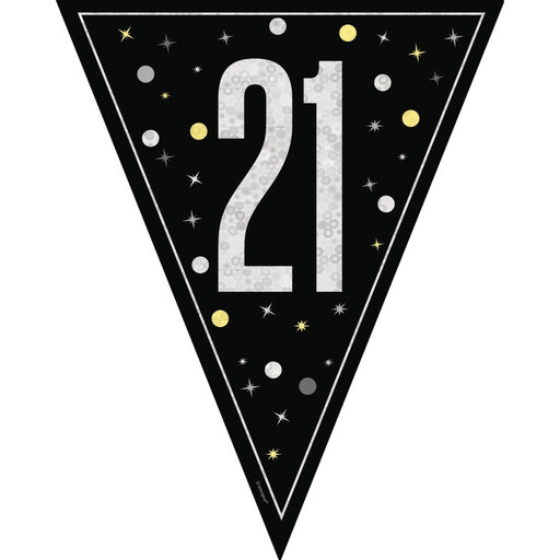 Glitz 21 Black Flag Banner 9 ft Prismatic Plastic