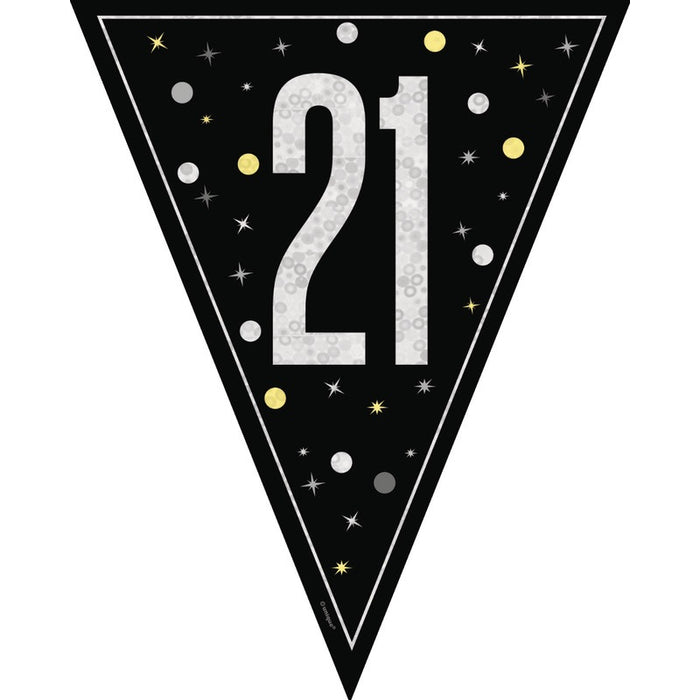 Glitz 21 Black Flag Banner 9 ft Prismatic Plastic