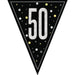 Glitz 50 Black Flag Banner 9 ft Prismatic Plastic