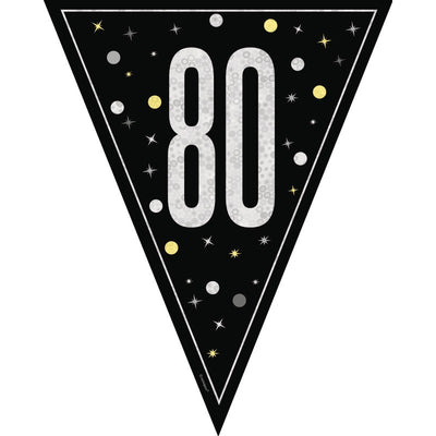 Glitz 80 Black Flag Banner 9 ft Prismatic Plastic