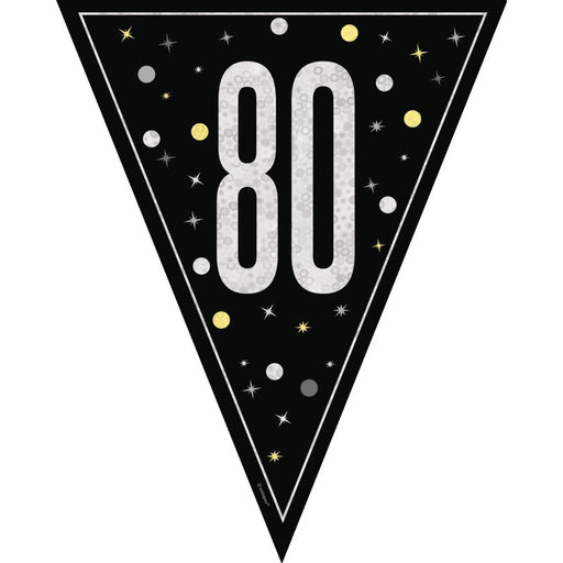 Glitz 80 Black Flag Banner 9 ft Prismatic Plastic