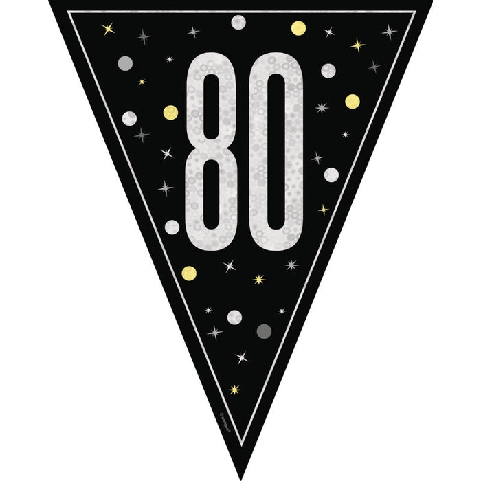Glitz 80 Black Flag Banner 9 ft Prismatic Plastic