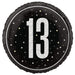 18" Glitz Black 13 Prism Foil Balloon Round (Optional Helium Inflation)