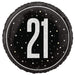 18" Glitz Black 21 Prism Foil Balloon Round (Optional Helium Inflation)