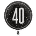 18" Glitz Black 40 Prism Foil Balloon Round (Optional Helium Inflation)