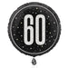 18" Glitz Black 60 Prism Foil Balloon Round (Optional Helium Inflation)