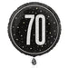 18" Glitz Black 70 Prism Foil Balloon Round (Optional Helium Inflation)