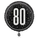 18" Glitz Black 80 Prism Foil Balloon Round (Optional Helium Inflation)