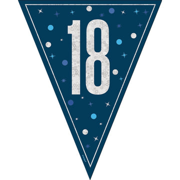 Glitz 18 Blue Flag Banner 9 ft Prismatic Plastic