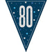 Glitz 80 Blue Flag Banner 9 ft Prismatic Plastic
