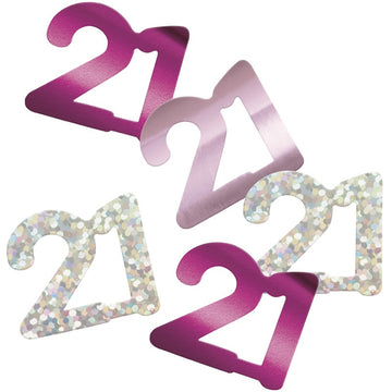 Glitz 21 Pink Foil Confetti 14g