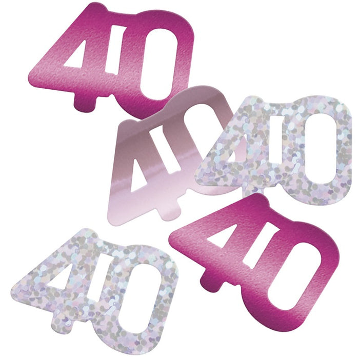 Glitz 40 Pink Foil Confetti 14g