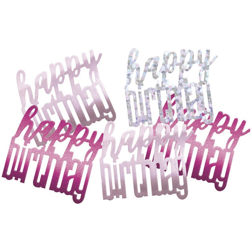 Glitz Happy Birthday Pink Foil Confetti 14g