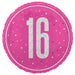 18" Glitz Pink 16 Prism Foil Balloon Round (Optional Helium Inflation)