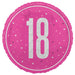 18" Glitz Pink 18 Prism Foil Balloon Round (Optional Helium Inflation)