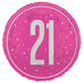 18" Glitz Pink 21 Prism Foil Balloon Round (Optional Helium Inflation)