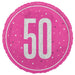 18" Glitz Pink 50 Prism Foil Balloon Round (Optional Helium Inflation)