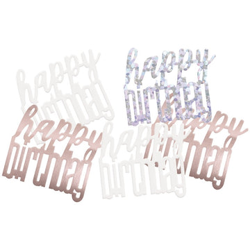 Glitz Happy Birthday Rose Gold Foil Confetti 14g