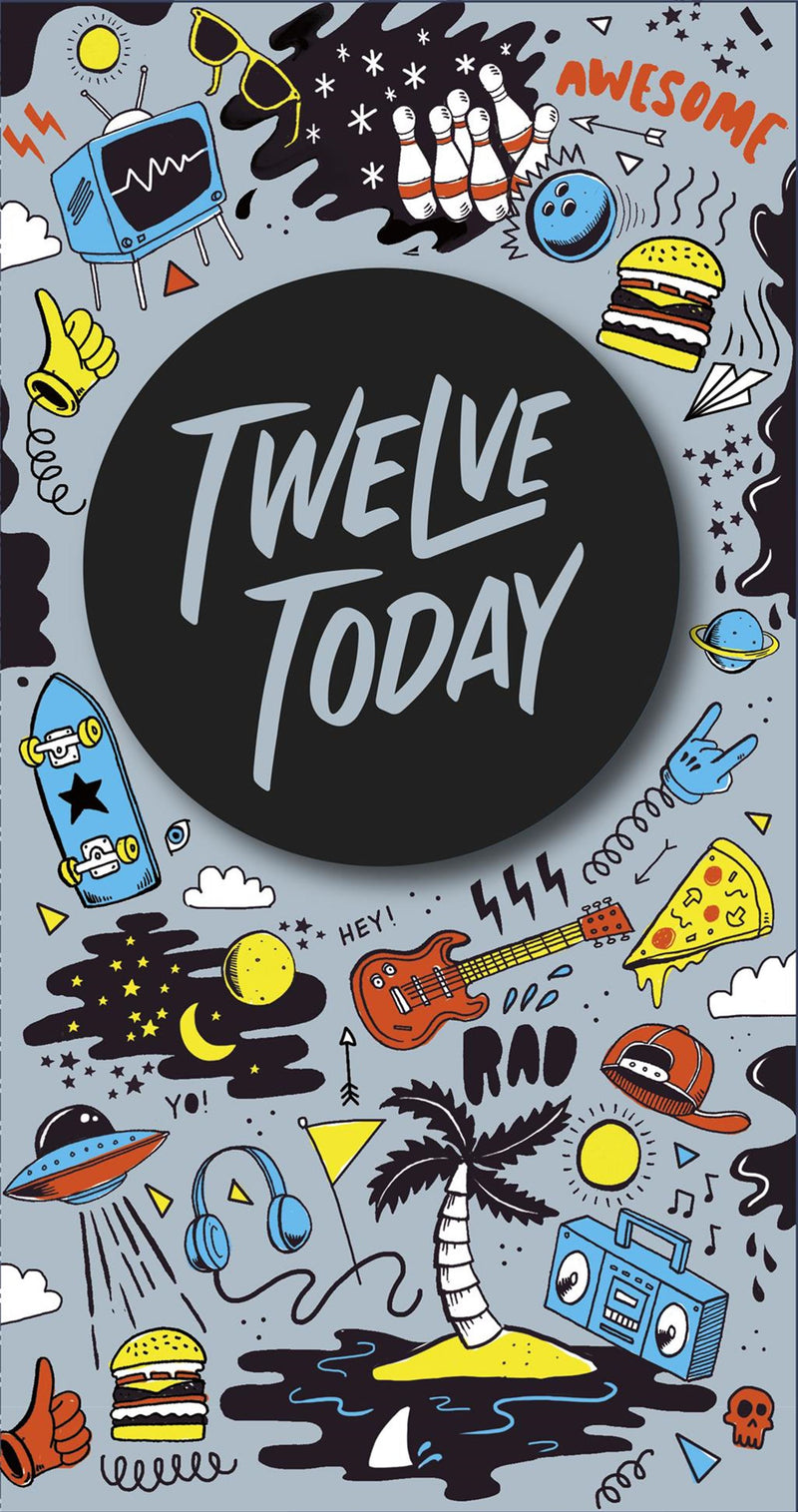 Watermark | 12th Birthday Card Boy | Juvenile Design | With Envelope