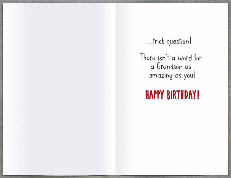 Giggles | Birthday Card Grandson Hum | Happy Birthday Gifts | Him, Boys, Men | With Envelope
