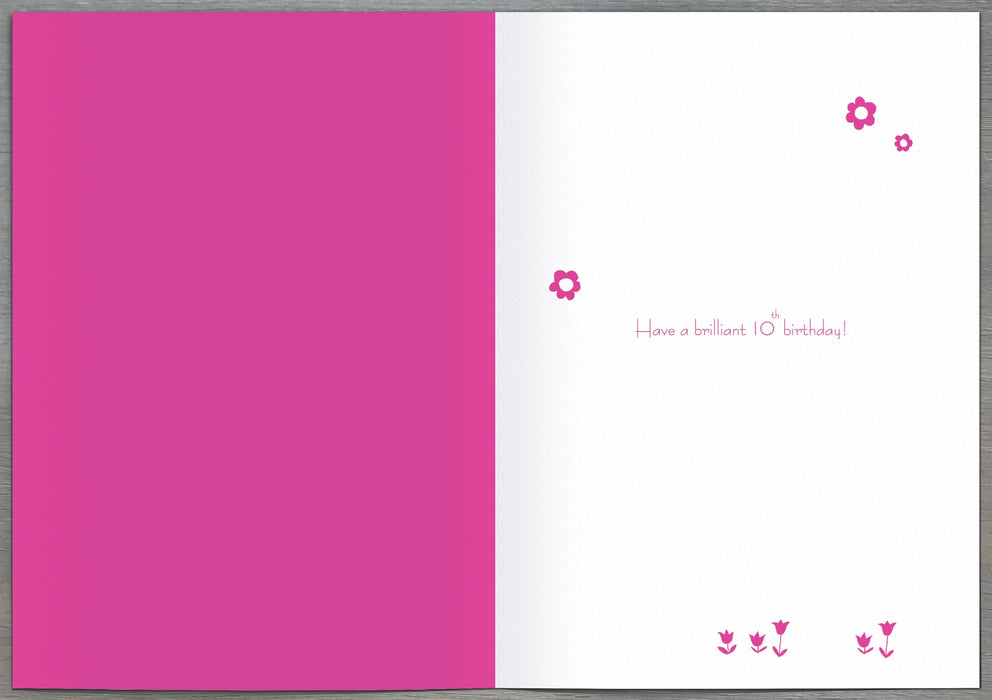 Watermark | Birthday Card 10 Year Girl Juv | Happy Birthday Gifts | With Envelope