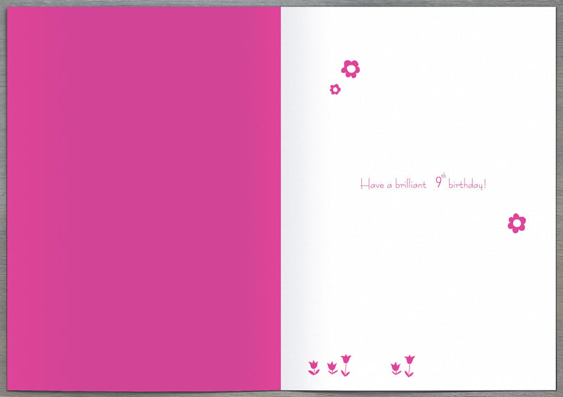 Watermark | Birthday Card 9 Year Girl Juv | Happy Birthday Gifts | With Envelope