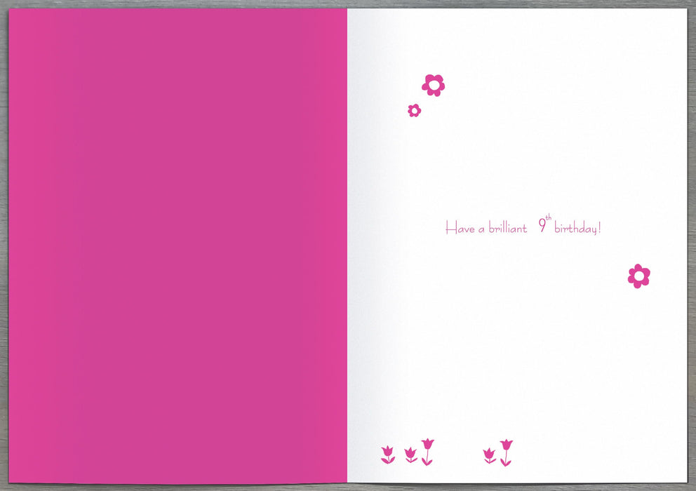 Watermark | Birthday Card 9 Year Girl Juv | Happy Birthday Gifts | With Envelope