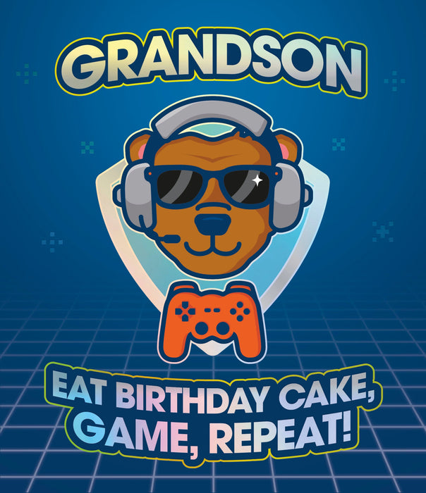 Carlton Birthday Card for Grandson, Juv Design