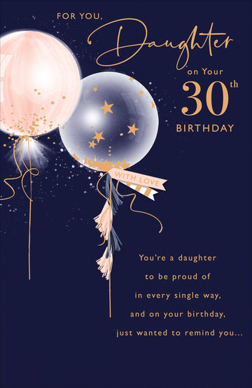 Gibson | Birthday Card 30th Daughter | Happy Birthday Gifts | With Envelope