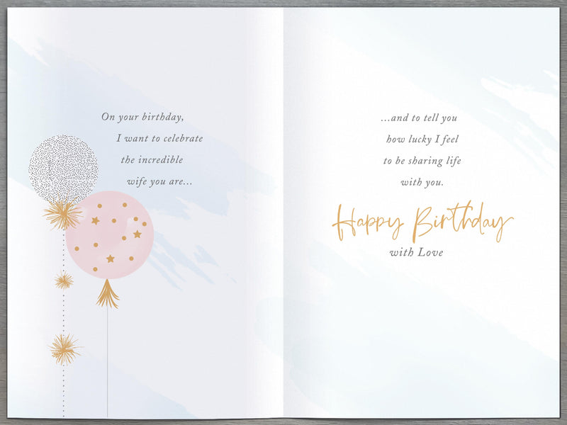 Gibson | Birthday Card 40th Wife | Happy Birthday Gifts | With Envelope