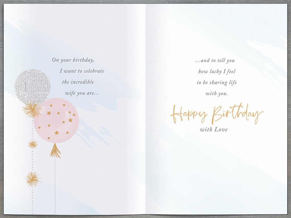 Gibson | Birthday Card 40th Wife | Happy Birthday Gifts | With Envelope