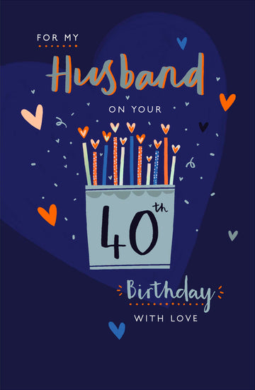 Gibson | Birthday Card 40th Husband | Happy Birthday Gifts | With Envelope