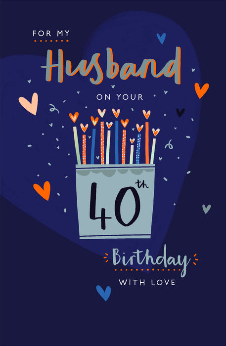 Gibson | Birthday Card 40th Husband | Happy Birthday Gifts | With Envelope