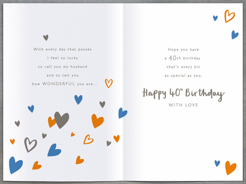 Gibson | Birthday Card 40th Husband | Happy Birthday Gifts | With Envelope
