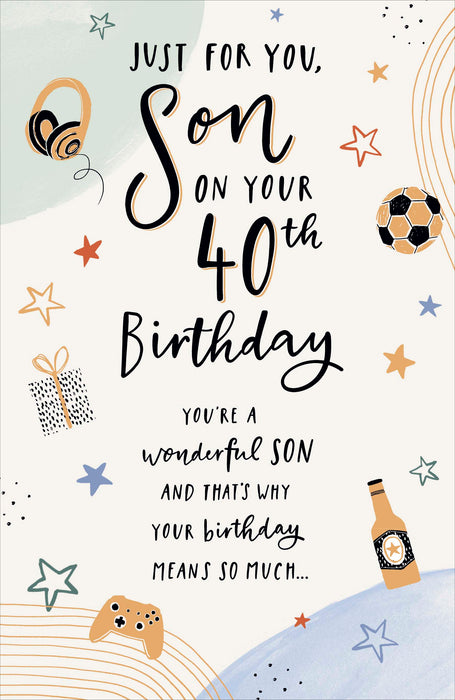 Gibson | Birthday Card 40th Son | Happy Birthday Gifts | With Envelope