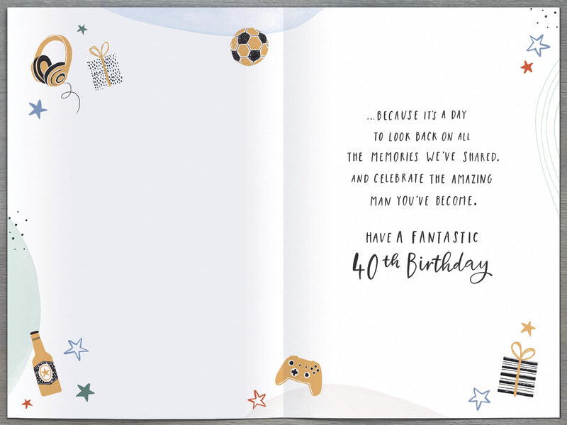 Gibson | Birthday Card 40th Son | Happy Birthday Gifts | With Envelope