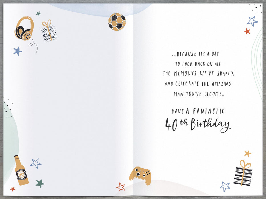 Gibson | Birthday Card 40th Son | Happy Birthday Gifts | With Envelope