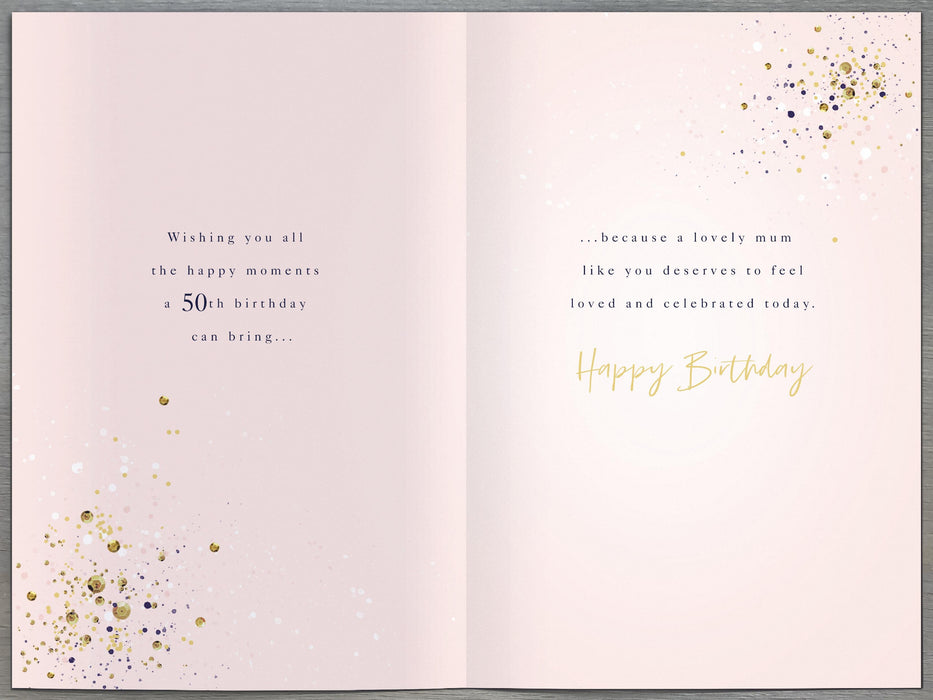 Gibson | Birthday Card 50th Mum | Happy Birthday Gifts | With Envelope