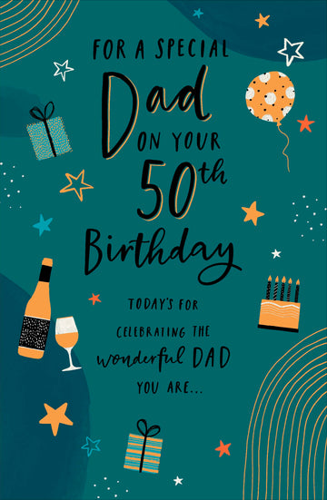 Gibson | Birthday Card 50th Dad | Happy Birthday Gifts | With Envelope