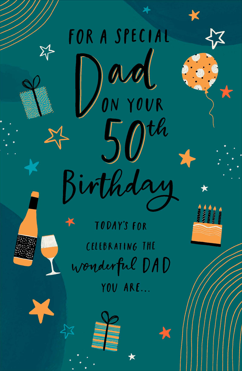 Gibson | Birthday Card 50th Dad | Happy Birthday Gifts | With Envelope