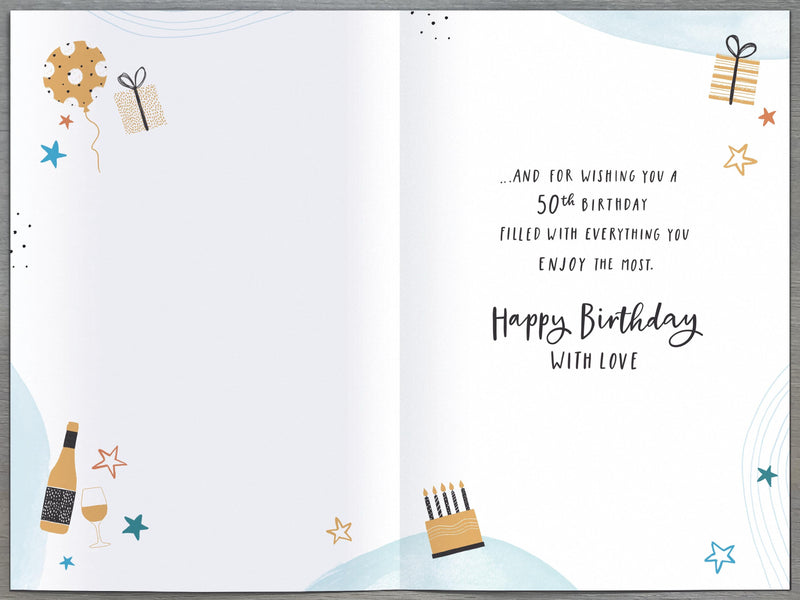 Gibson | Birthday Card 50th Dad | Happy Birthday Gifts | With Envelope