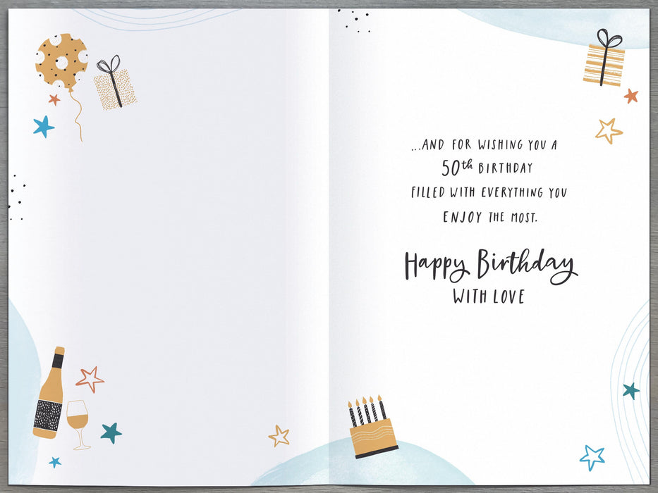 Gibson | Birthday Card 50th Dad | Happy Birthday Gifts | With Envelope