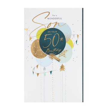 Gibson | Birthday Card 50th Son | Happy Birthday Gifts | With Envelope