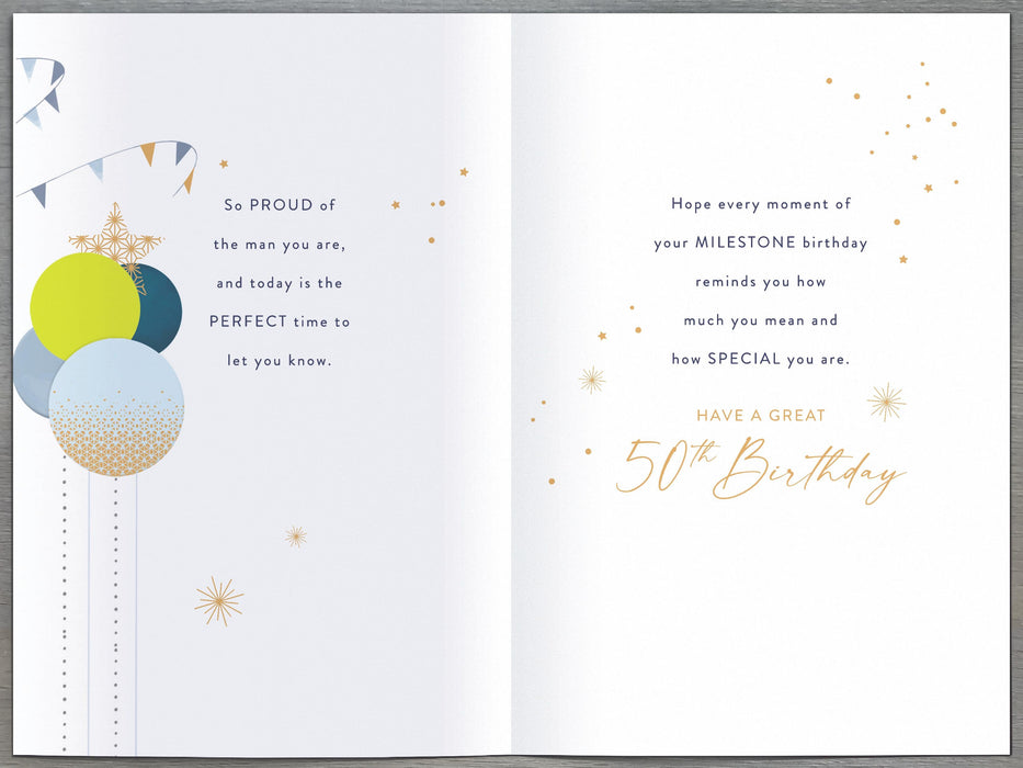 Gibson | Birthday Card 50th Son | Happy Birthday Gifts | With Envelope
